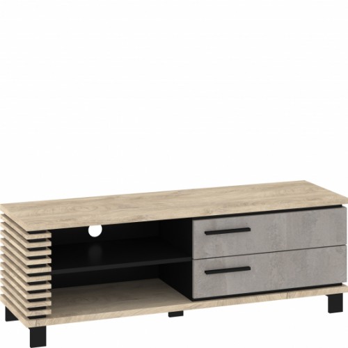 Tv galdiņš LAMIR 2S, Ozols endgrain/Pelēks/Melns